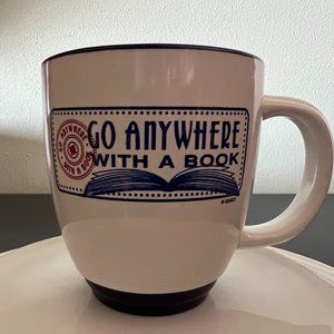 "Go Anywhere with a Book " ~  Book Lover Mug ~ DEMCO
